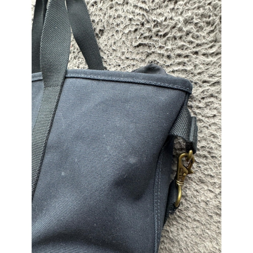 L.L.Bean Nor'easter Canvas Tote Bag Midnight Black Coal Weather Resistant - Picture 6 of 16